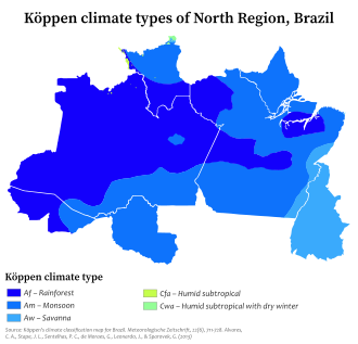 Climate classification for Northern Brazil.[5]