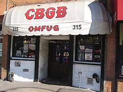 Facade of the music club CBGB in New York City