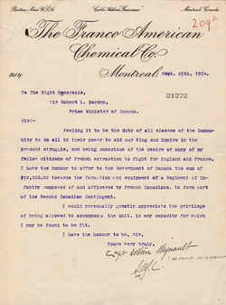 Mignault communicated with Prime Minister Robert Borden, leading to the creation of the Royal 22e Régiment