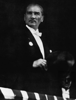 Mustafa Kemal during the Republic Day celebrations on the second anniversary of the Turkish Republic, 29 October 1925