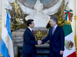 Macri with Mexican president Enrique Peña Nieto in the Casa Rosada. Argentina and Mexico, along with Brazil are the most developed economies in Latin America, and members of the G20 major economies[63]