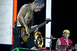 Flea and Smith at Rock in Rio in Madrid, July 2012