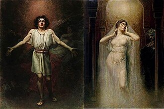 Parsifal and Kundry, two paintings by Rogelio de Egusquiza, 1910 and 1906