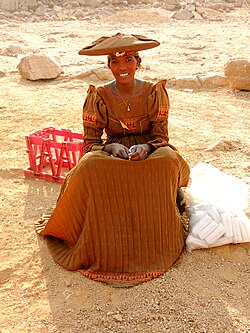 Herero woman in traditional dress.