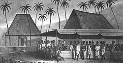 William Ellis preaching to the natives, Hawaii, c. 1823