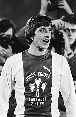 Johan Cruyff played at Ajax from 1959 to 1973, and from 1981 to 1983, winning 3 European Cups; his No. 14 is the only squad number Ajax has ever retired. Cruyff came back to manage the club from 1985 to 1988.