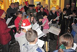 Christmas carolers in Jersey