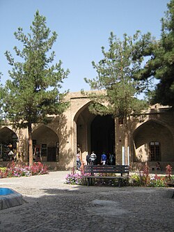 One of many remaining Safavid Empire Caravanserais in Iran. This particular caravanserai is located in the city of Nishapur which was one of the central Silk Road cities[132] of Greater Khorasan.