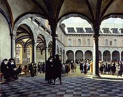 The Amsterdam Stock Exchange, by Job Adriaenszoon Berckheyde