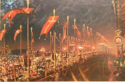 London Bridge on the Night of the Marriage of the Prince and Princess of Wales, by William Holman Hunt (1864)