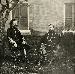 Custer (left) with Alfred Pleasonton in autumn 1863