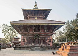 In the premises of the Changu Narayan Temple is a stone inscription dated 464 AD, the first in Nepal since the Ashoka inscription of Lumbini (c. 250 BC).