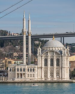 Ortaköy Mosque, Istanbul (1854–1856), one of many mosques in the 19th century designed with a mix of styles