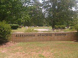 Entrance sign to Alexandria Memorial Gardens