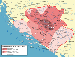 Bosnia in the Middle Ages spanning the Banate of Bosnia and the succeeding Kingdom of Bosnia