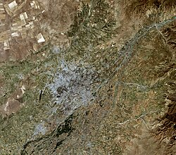 Tashkent and vicinity, satellite image Landsat 5, 30 June 2010