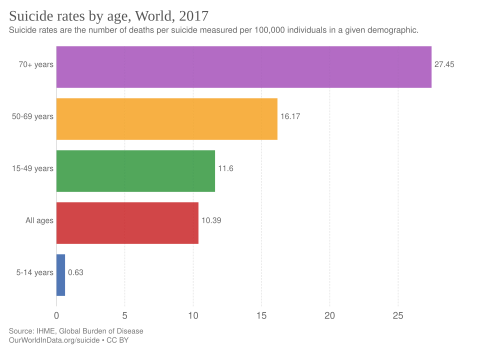 Suicide rates by age[246]