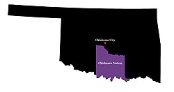 Map of modern Chickasaw territory.