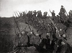 Bulgarian soldiers firing at incoming aircraft