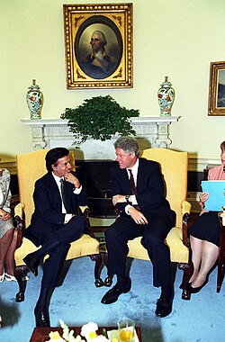 Menem with Bill Clinton in June 1993
