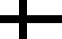 The State of the Teutonic Order (whose flag is shown here) greatly influenced the history of Prussia, which became the dominant German state and the source for most of the new war ensign's visual elements.