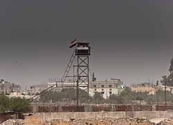 A watchtower on the border between Rafah and Egypt