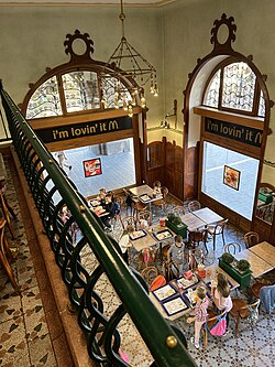 A McDonald's restaurant located in an Art Nouveau building in Subotica, Serbia