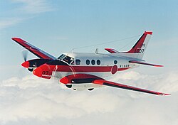 A Beechcraft King Air, used for multi-engined pilot training