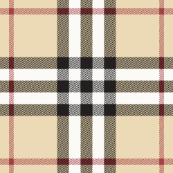 Approximate representation of Burberry check pattern. The pattern is a registered trademark of Burberry Ltd.