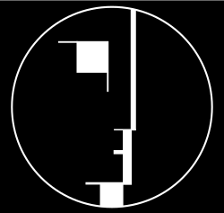 The Bauhaus emblem, designed by Oskar Schlemmer, was adopted in 1922.