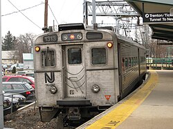 The "Dinky" at the Princeton Branch platform at Princeton Junction