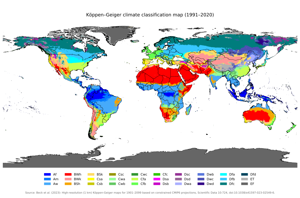 Köppen–Geiger climate map 1991–2020[9]