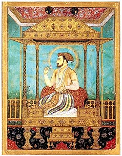 Shah Jahan seated on the Peacock Throne
