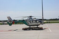 Police helicopter at Munich Airport.