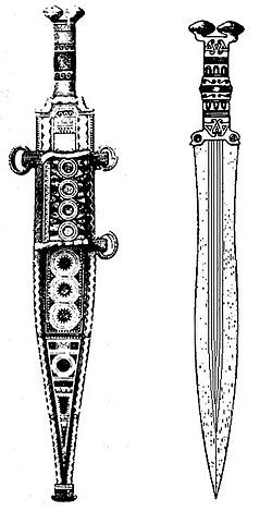 A sword of the Iron Age Cogotas II culture in Spain.