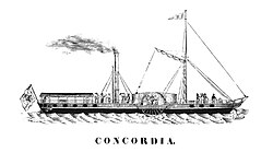 Rhine steamer Concordia c. 1830