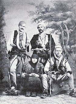 Picture of members of the Albanian Shkreli tribe, 1890s