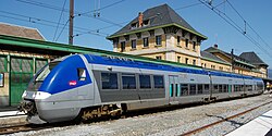 A train at Latour-de-Carol (La Tor de Querol), one of the two stations serving Andorra. Andorra has no railways, although the line connecting Latour-de-Carol and Toulouse, which in turn connects to France's TGVs at Toulouse, runs within two km (one point two mi) of the Andorran border.