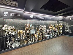 Trophies won by Manchester United on display in the club museum
