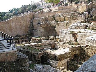 The Roman Baths of Berytus were located near the Colonnaded street