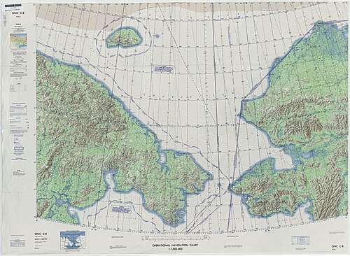 Defense Mapping Agency topographical map of the Bering Strait, 1973