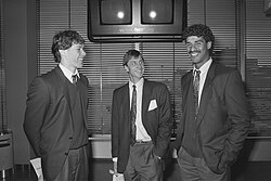 Rijkaard with Cruyff and Van Basten with Ajax in 1986.