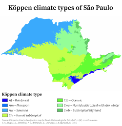 Köppen climate types of São Paulo