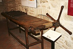 A rack on display at the Torture Museum in Toledo, Spain