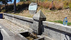 Milestone in the Province of Ávila, Spain indicating a distance of 9 leagues to the city of Ávila