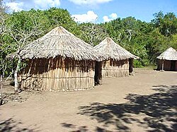 A 20th-century reconstruction of an 8th-century Taíno village, located at the spot in which their remains were discovered in 1975, in the aftermath of Hurricane Eloise[59]