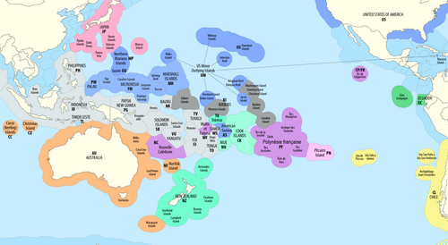 An exclusive economic zone (EEZ) map of the Pacific
