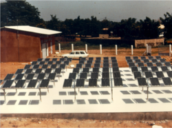 Bifacial solar cell plant in Noto (Senegal), 1988 - Floor painted in white to enhance albedo