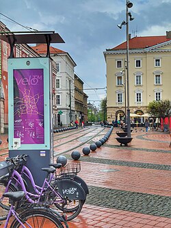 VeloTM bike sharing station in Timișoara