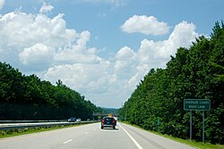 View along the Spaulding Turnpike approaching the Rochester toll